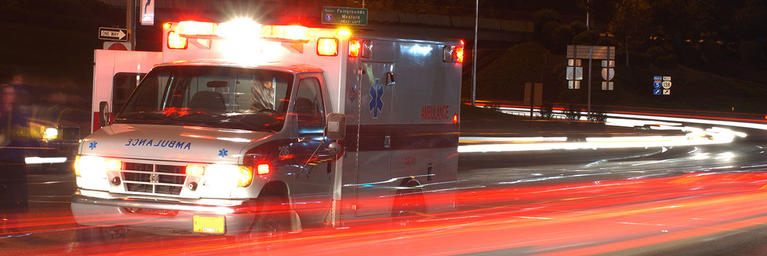 Ambulance With Lights On