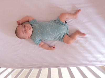 Infant Sleeping on Back in Crib, Safe Sleep
