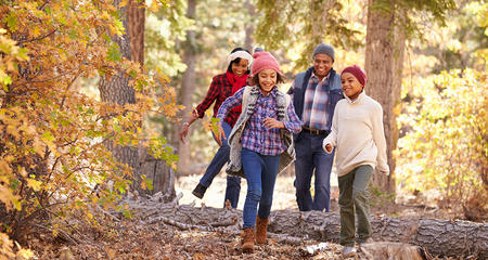 african-american-family-in-woods-during-fall