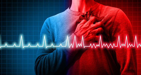 afib cardiac ablation ekg man grabbing chest