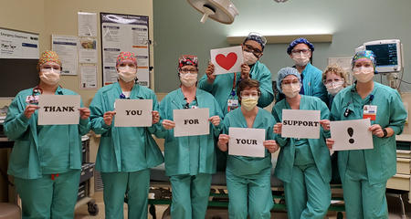 A "thank you" message from the emergency department at Froedtert West Bend Hospital team members.