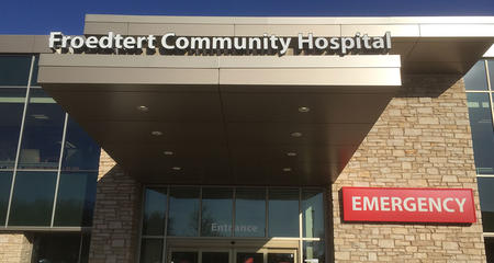 Exterior of emergency department at Froedtert Community Hospital - New Berlin