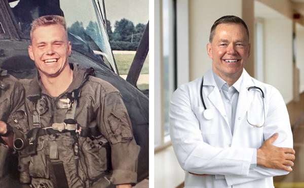 Dr. Manos as a flight surgeon and as a spine surgeon