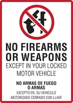 No Weapons Policy image
